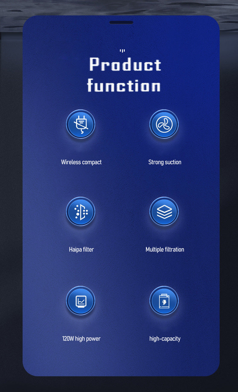 Portable wireless car vacuum cleaner small handheld household car USB charging with brush vacuum cleaner