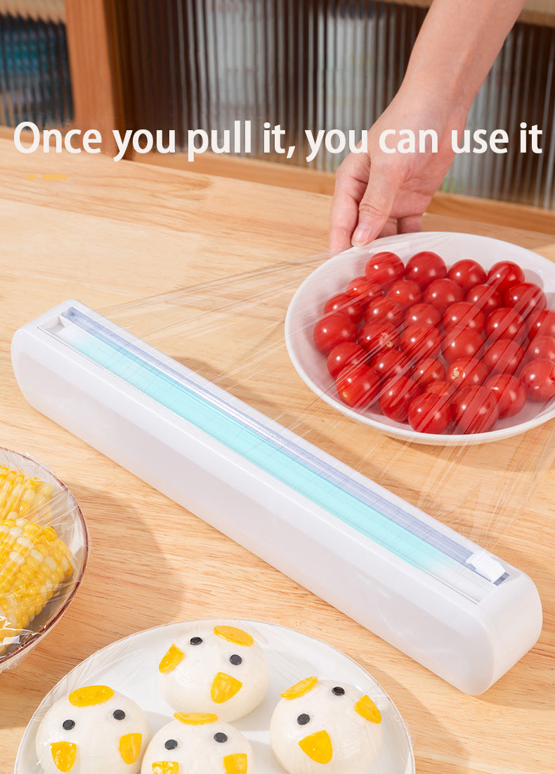 Fresh film cutter with suction cup cling film cutting box home wall splitter kitchen cling film cutter