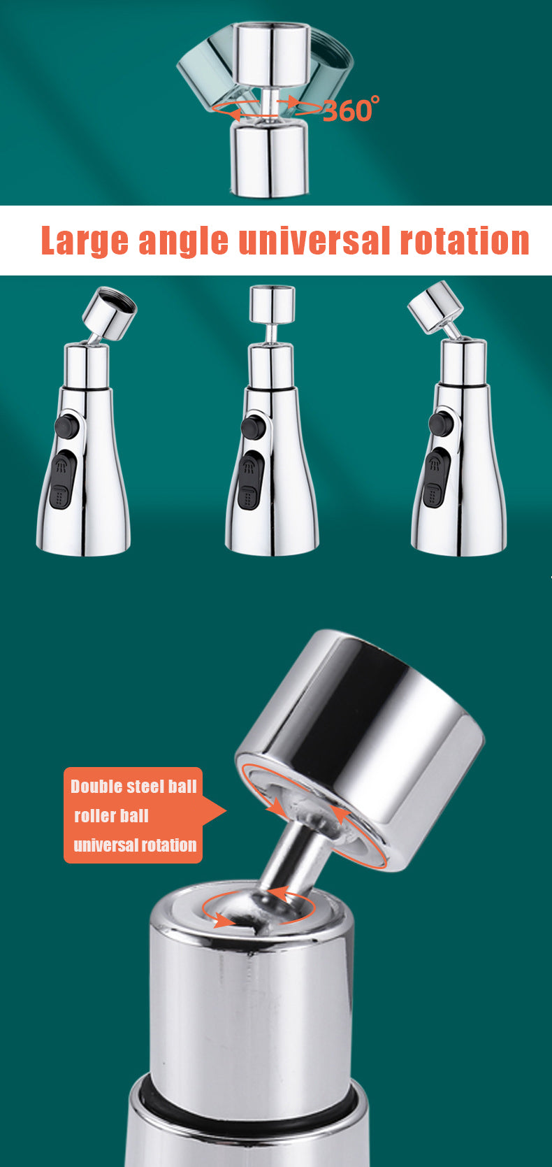 Multifunctional faucet kitchen nozzle pull universal sink sink rotating small brute waist with scrape wash out water