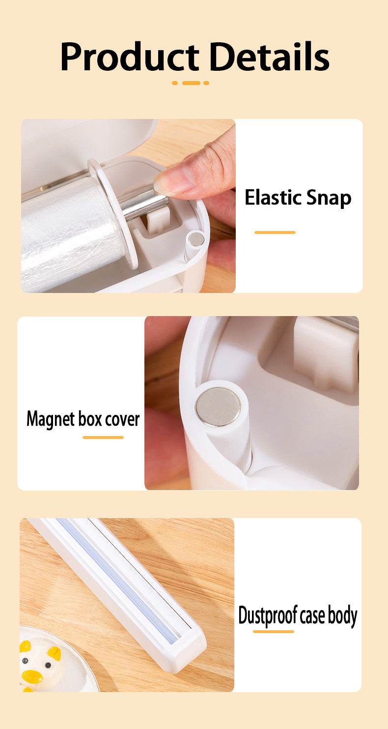 Fresh film cutter with suction cup cling film cutting box home wall splitter kitchen cling film cutter