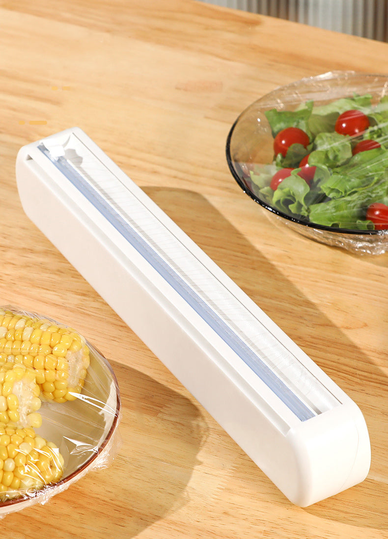 Fresh film cutter with suction cup cling film cutting box home wall splitter kitchen cling film cutter