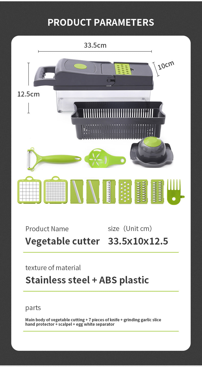 Multifunctional vegetable cutter dicer cut vegetable cutter free hands home multifunctional shredding slicing cutter