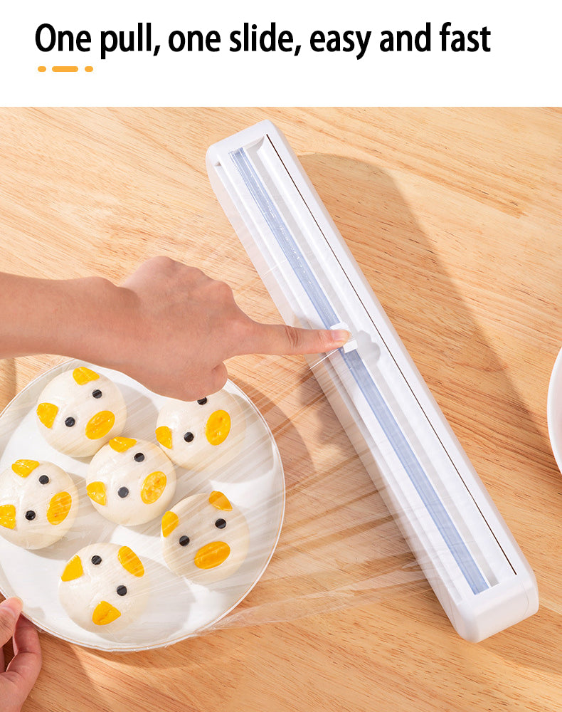 Fresh film cutter with suction cup cling film cutting box home wall splitter kitchen cling film cutter