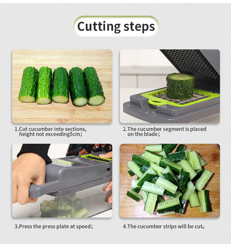 Multifunctional vegetable cutter dicer cut vegetable cutter free hands home multifunctional shredding slicing cutter