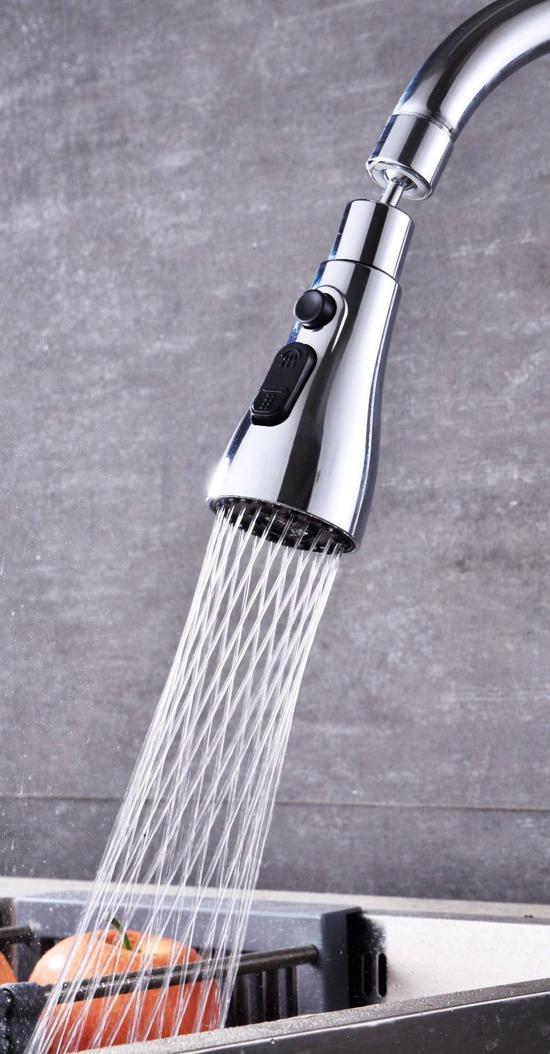 Multifunctional faucet kitchen nozzle pull universal sink sink rotating small brute waist with scrape wash out water