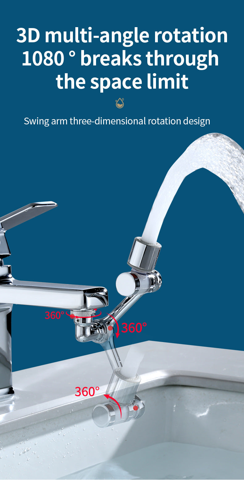 1080 degree filtration robotic arm universal rotation extender multifunctional universal faucet connector robotic arm spout